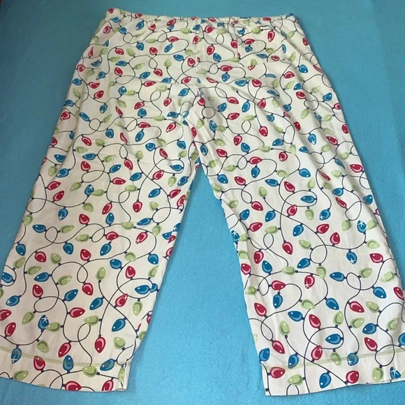 DELICATES pajama pant Christmas light print elastic waistband drawstring size XL - Picture 3 of 10
